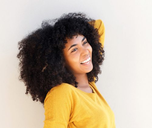 Beautiful African American woman with natural hair.