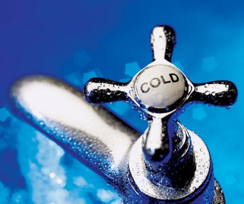 Cold water faucet.