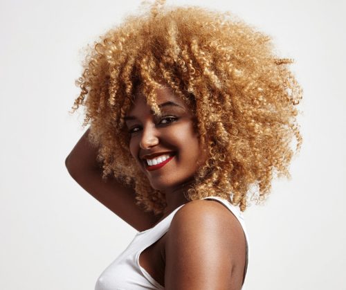 Beautiful African American woman with natural hair.